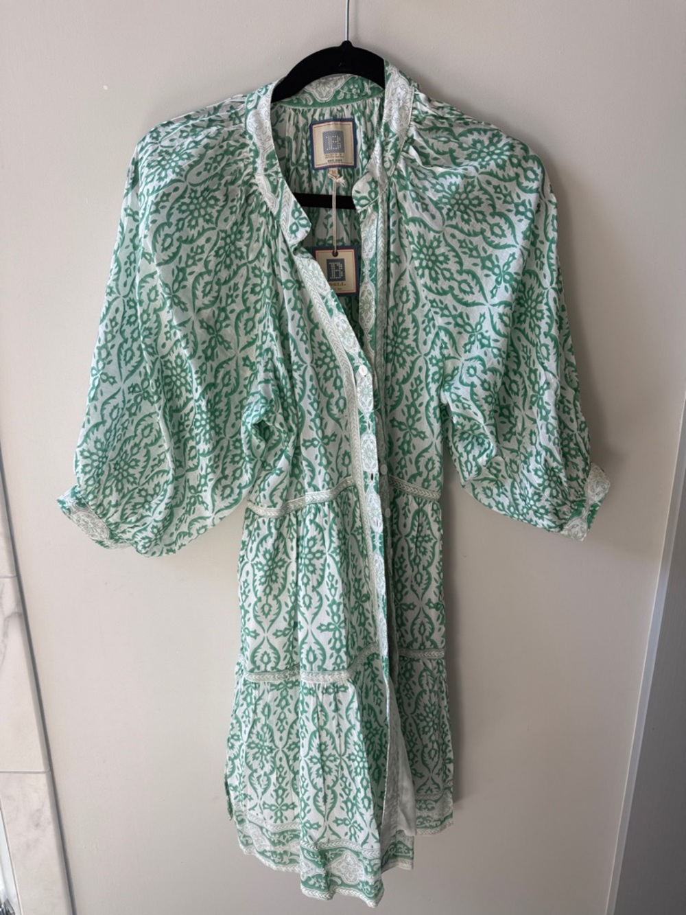 Bell by Alicia Bell Green Printed Long Sleeve Dress